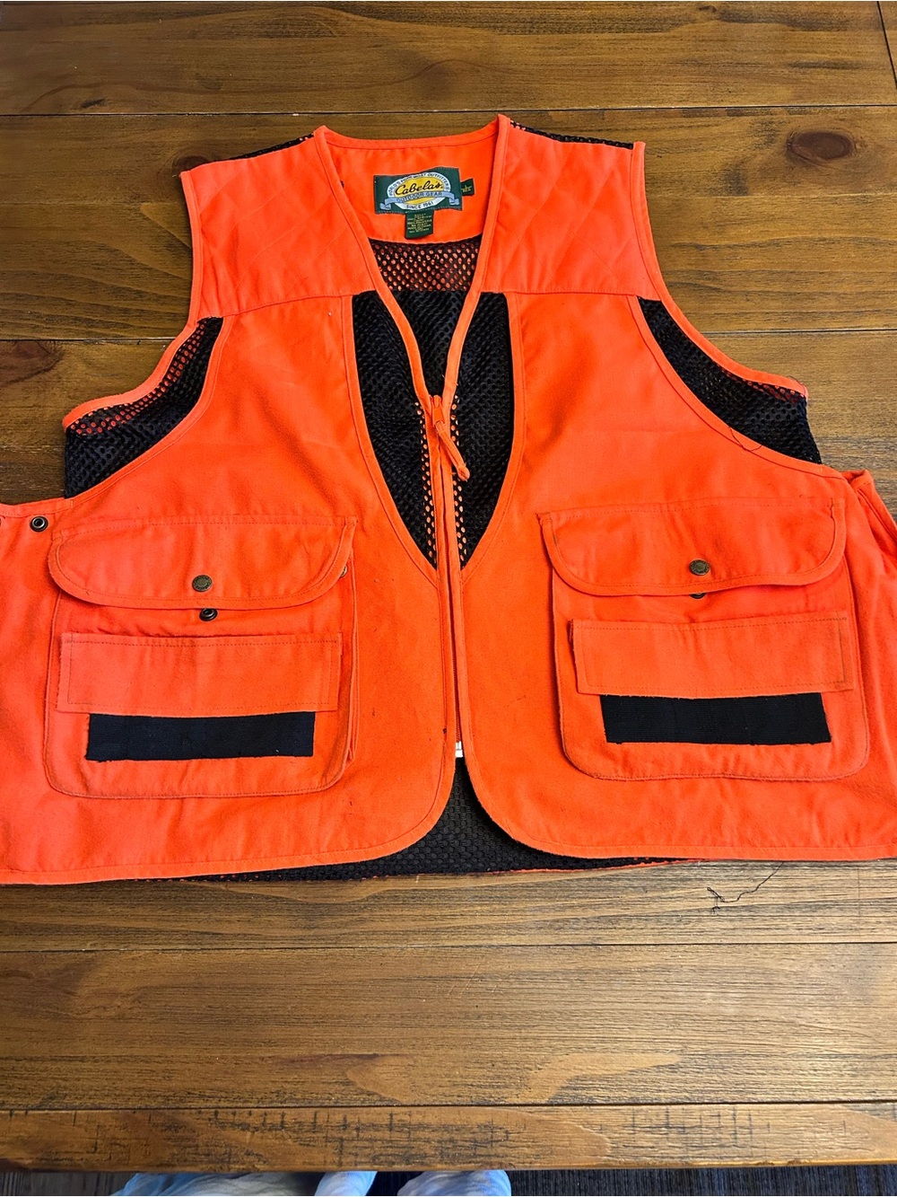 Cabela's Blaze Orange Hunting Utility Vest with Black Accents